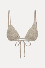 Elena Crochet Shine Bikini Top ~ Birthday Suit