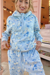 Nacova Floral Cotton Hoodie ~ Whisper Blue