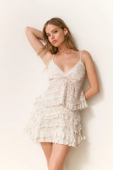 Faelith Lace Printed Cotton Top ~ Chantilly