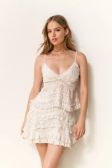 Faelith Lace Printed Cotton Top ~ Chantilly