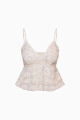 Faelith Lace Printed Cotton Top ~ Chantilly