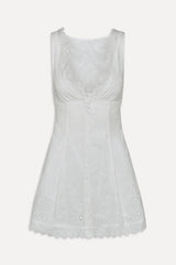X BELLA HADID Farm Eyelet Mini Dress ~ Salt Air Eyelet