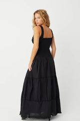Christabelle Ruffle Maxi Dress ~ Black