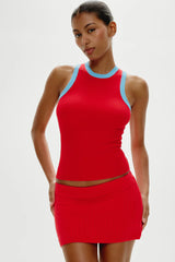 Cuddle Ribbed Tank Top ~ Cherry