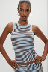 Cuddle Knit Tank Top ~ Montauk Stripe