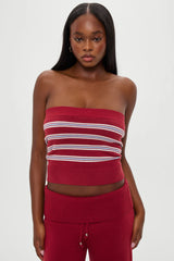 Destiny Knit Tube Top ~ Collegiate Stripe