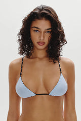 Elena Reversible Micro Bikini Top ~ Frost