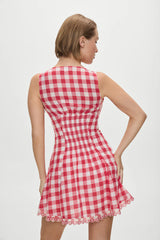 X BELLA HADID Farm Gingham Mini Dress ~ Malibu Picnic