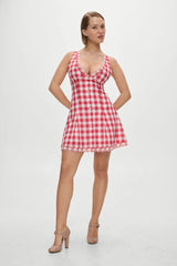 X BELLA HADID Farm Gingham Mini Dress ~ Malibu Picnic