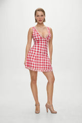 X BELLA HADID Farm Gingham Mini Dress ~ Malibu Picnic