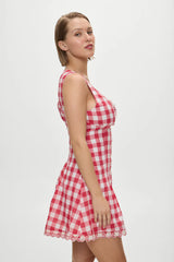 X BELLA HADID Farm Gingham Mini Dress ~ Malibu Picnic