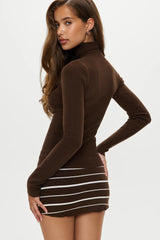 Marialla Knit Mini Skort ~ Amber Stripe