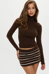 Marialla Knit Mini Skort ~ Amber Stripe