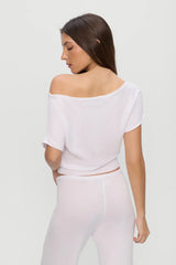 Montecito Boat Neck Knit Shirt ~ White