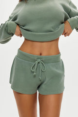 Noah Thermal Mini Shorts ~ Fern