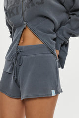Noah Thermal Mini Shorts ~ Shadow Blue