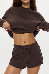 Noah Thermal Mini Shorts ~ Walnut