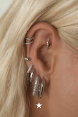 XL Chain Link Hoops ~ Silver