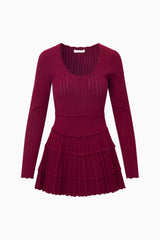 Lavender Stretch Pointelle Mini Dress ~ Spiced Berry