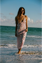 Macie Beaded Crochet Maxi Dress ~ Lavender Orchid