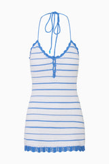Lilibelle Striped Crochet Mini Dress ~ Maritime Stripe