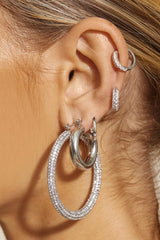 The Baby Pave Huggies ~ Silver