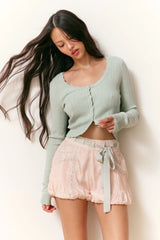 Ivania Silk Bubble Shorts ~ French Rose