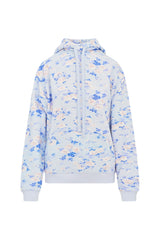 Nacova Floral Cotton Hoodie ~ Whisper Blue