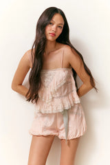 Ivania Silk Bubble Shorts ~ French Rose