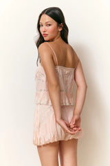 Ivania Silk Bubble Shorts ~ French Rose