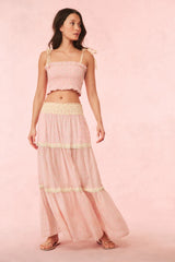 Phia Cotton Mixed Print Maxi Skirt ~ Taffy Twist