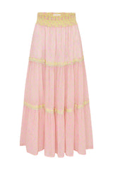 Phia Cotton Mixed Print Maxi Skirt ~ Taffy Twist