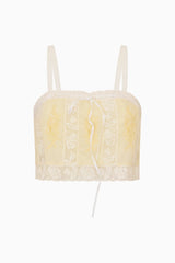 Quince Cotton Victorian Crop Top ~ Lemon Icing