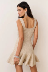 Sarajane Sequin Stretch Knit Mini Dress ~ Honey Gold