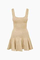 Sarajane Sequin Stretch Knit Mini Dress ~ Honey Gold