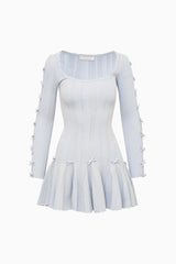 Seychelle Ribbed Pointelle Mini Dress ~ Icicle Blue