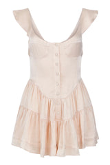 The Elisabeth Romper Dress - Cream Satin