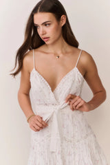 Sibelle Floral Embroidered Cotton Mini Dress ~ Sunbleached Meadow