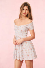 Siona Cotton Mini Dress ~ Skylight Blue