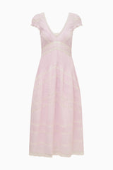 Suvi Pink Cotton Midi Dress ~ Orchid Ice