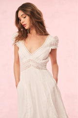 Suvi Cotton Midi Dress ~ White