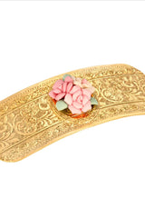 Large Pink Porcelain Flower Hair Barrette