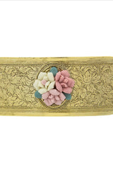 Large Pink Porcelain Flower Hair Barrette