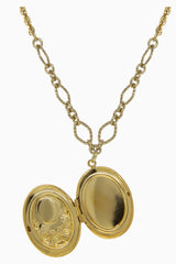 Carnelian Cameo with Flowers Oval Locket