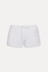 Sophie Knit Mini Shorts ~ White Hibiscus