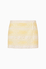 Valerian Cotton Victorian Mini Skirt ~ Lemon Icing