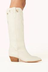 Velma Western Boot ~ Ivory/Gold