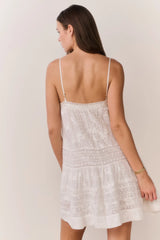 Vionett Cotton Victorian Mini Dress ~ White