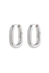 XL Chain Link Hoops ~ Silver