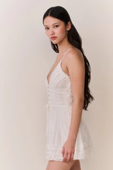 Zirelle Cotton Victorian Mini Dress ~ White